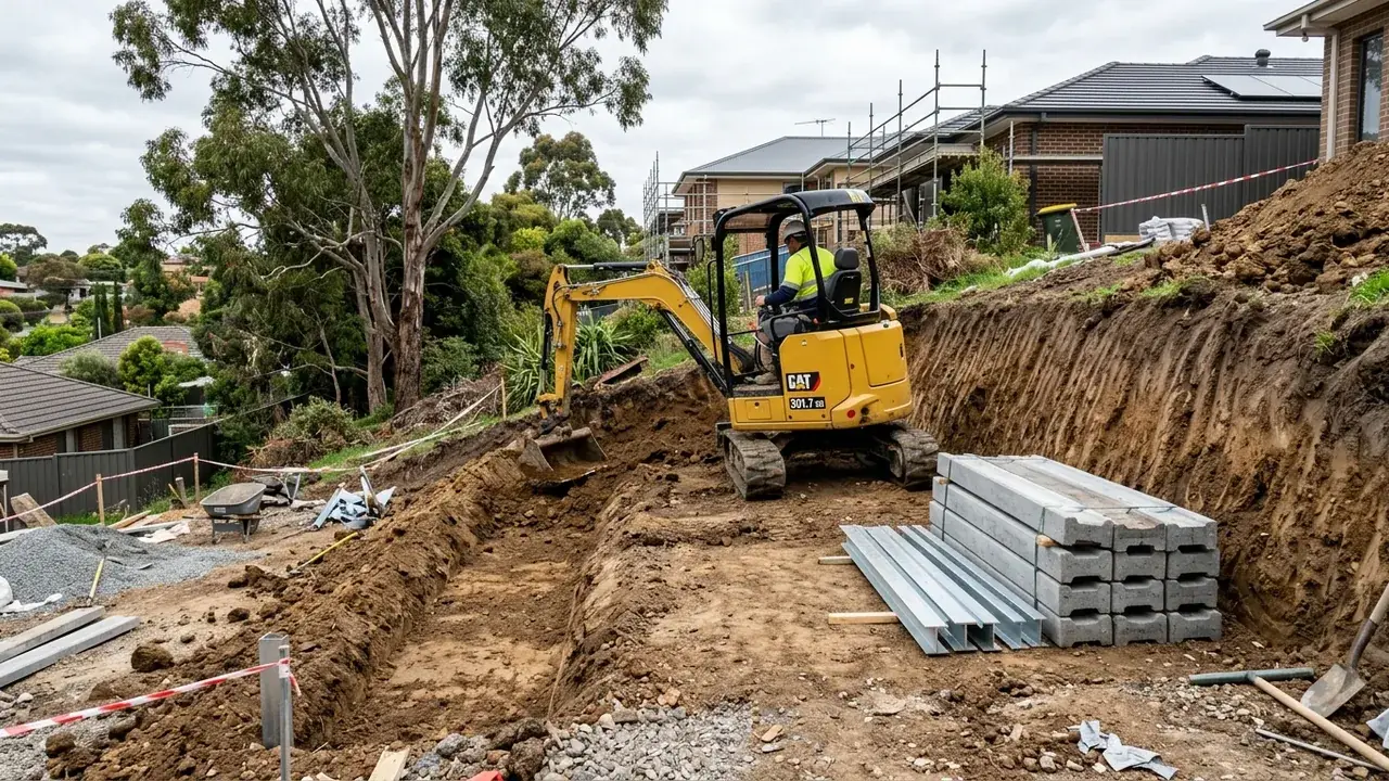 Retaining wall levels and drainage route being reviewed on site